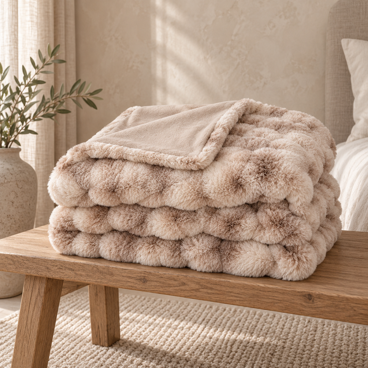 Bermondsey Luxury Faux Fur Throw by Malini