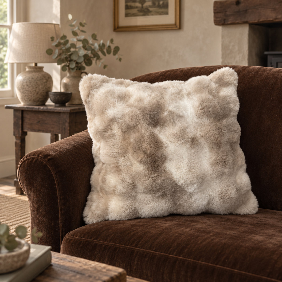 Bermondsey Luxury Faux Fur Cushion by Malini