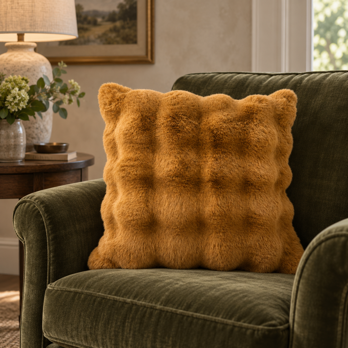 Brandy Luxury Faux Fur Cushion