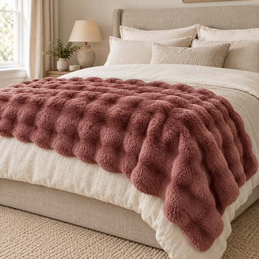 Rosewood Luxury Heavy Faux Fur Throw