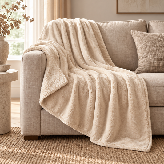 Snug Fleece Throw Natural