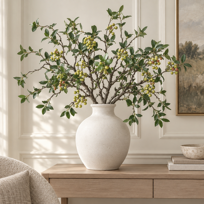 Green Berry Faux Branch stem