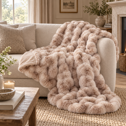 Bermondsey Luxury Faux Fur Throw by Malini