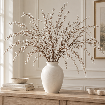 Realistic Soft Pussy Willow spray Faux Flowers