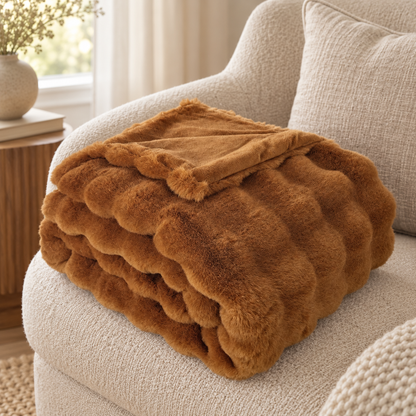 Brandy Luxury Heavy Faux Fur Throw