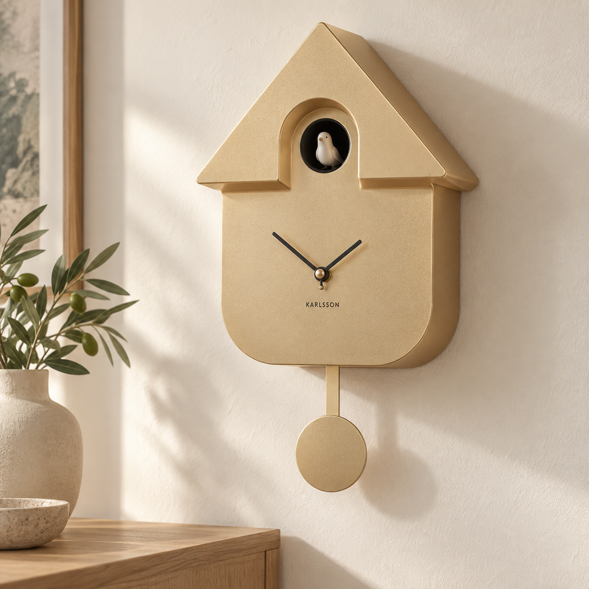 Cuckoo Clock Metallic Gold