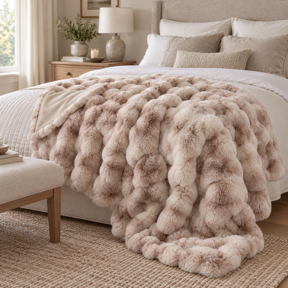 Bermondsey Luxury Faux Fur Throw by Malini
