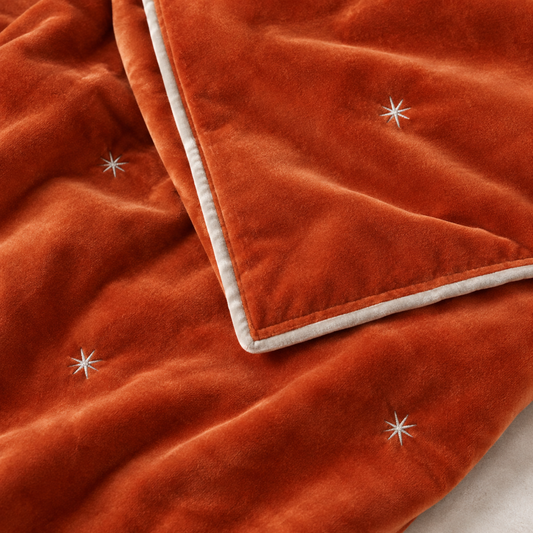 Sunset Cotton Velvet Star Throw