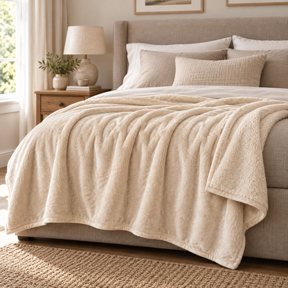 Snug Fleece Throw Natural