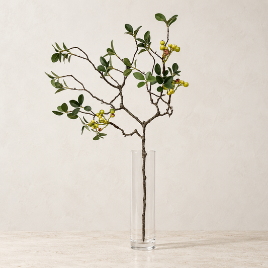 Green Berry Faux Branch stem