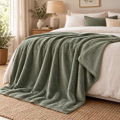 Sage Snug Fleece Throw