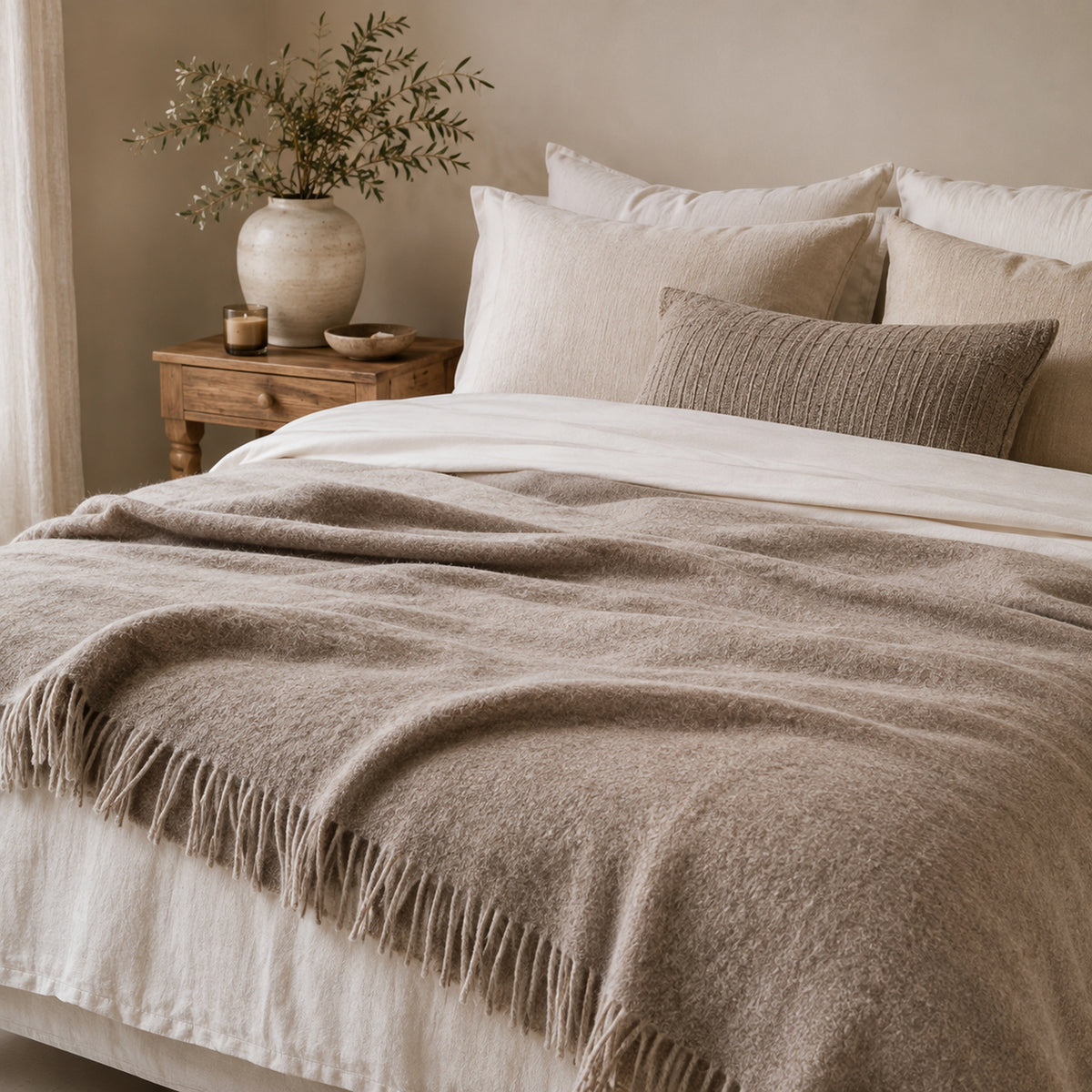 Wool Dartmoor XL Throw Taupe