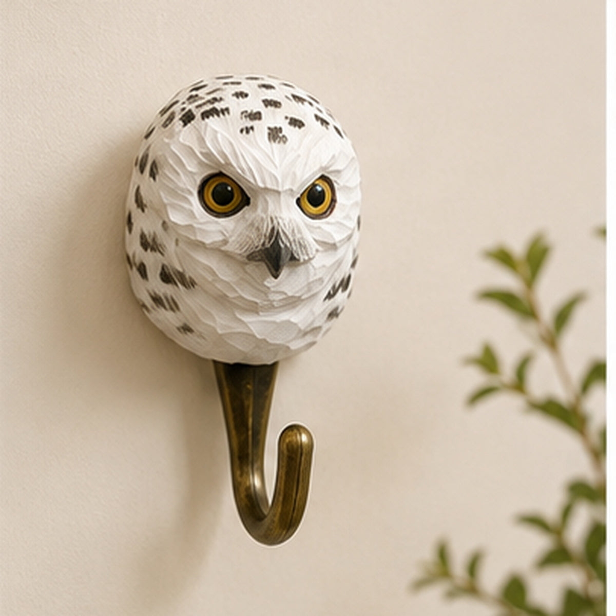 Snowy Owl Animal Wall Hook